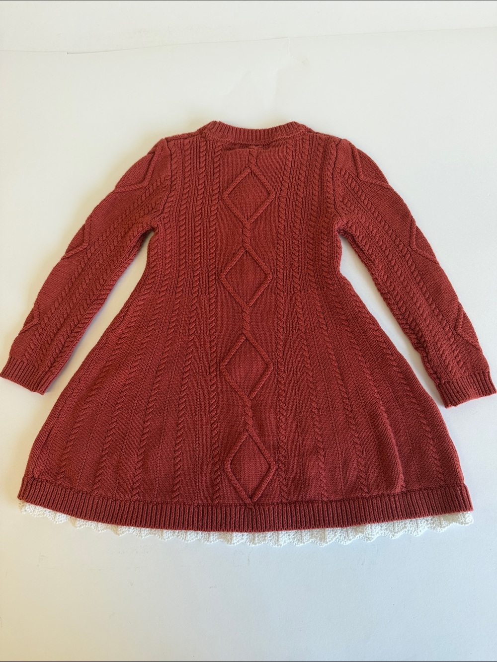 Cupcakes and Cashmere Toddler's Daisy Coral Cable Knit Sweater Dress - Picture 8 of 14